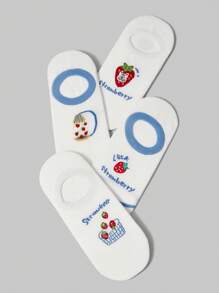 ROMWE Goth 4 pares de calcetines casuales/de negocios/deportivos invisibles y sin mostrar para hombres