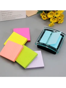 6 paquetes de notas adhesivas autoadhesivas con líneas, estilo acordeón de 3x3 pulgadas, 300 hojas de notas adhesivas con líneas, accesorios escolares y de oficina (colores oscuros)