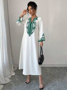 Elenzga 长袍连衣裙，新款时尚女士宽松印花长袍