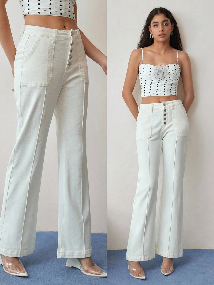 MOTF STUDIO PINTUCK FLARE LEG JEANS,SPRING/SUMMER