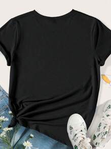 SHEIN LUNE Kindness Is Free Printed Plus Size T-Shirt
