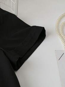 SHEIN LUNE Abito corto con maniche corte, colletto camicia, vita segnata, con stampa floreale, adatto per donna taglia comoda, per occasioni eleganti e pendolarismo