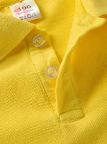 SHEIN Young Boy Dinosaur Embroidery Polo Shirt,Holiday,Summer,Travel