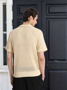 Manfinity Homme Áo thun dệt kim đơn hàng ngày tay ngắn màu tương phản dành cho nam - Nhiều màu - Xem 2