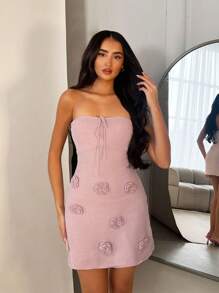SHEIN BAE Women Sexy Minimalist Summer Dress - Pink - View 7