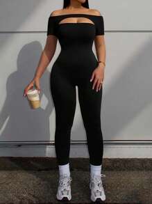 Zyxie 修身性感露肩镂空女士连体裤