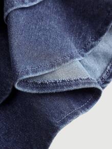 SHEIN Girlism Tween Girls Y2K Stonewashed Snug Fit Skirt With Layer And Bowknot Detailed, Girls Summer Beach Boho Holiday Cute Denim Skirt, Girls Summer Graduation Concert Rave Festival Holiday Outfits