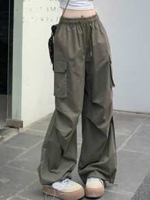 DAZY Women's Drawstring Waist Cargo Pants,Fall Clothes