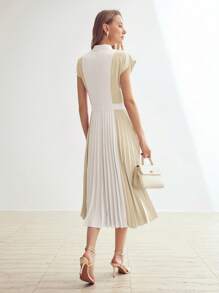MOTF PREMIUM COLORBLOCK PLEATED DRESS