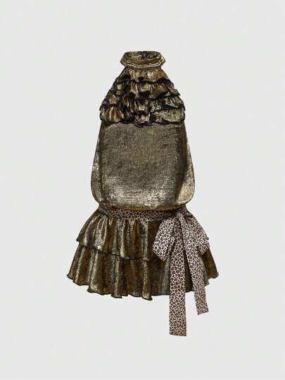 Grunge Punk Vestido mini de estilo princesa retro brillante para fiesta