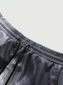 ROMWE MEN Street Life Quần short 2 trong 1 in họa tiết đường phố Y2K dành cho nam, trang phục thể thao thường ngày phù hợp cho mùa xuân và mùa hè - Xám - Xem 4