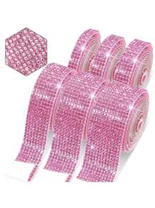 1Pc Glass DIY Rhinestone, Modern Pink Self Adhesive Garment Decoration Excipient For DIY, Halloween Costume, Wedding Decorations