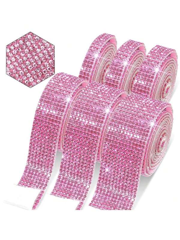 SHEIN 1 pièce de strass en verre DIY, accessoire de décoration de vêtement rose moderne autoadhésif pour le DIY, les costumes d'Halloween, les décorations de mariage