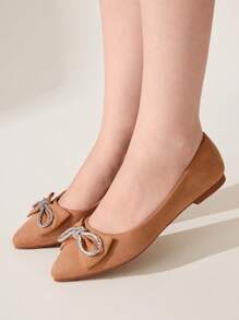 CUCCOO CHICEST Damskie buty typu casual z płaskim noskiem i kokardą