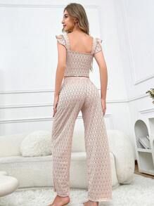 Bộ đồ ngủ nơ 2 món cho nữ Bộ đồ ngủ nơ thắt nơ - Bụi hồng - Xem 2