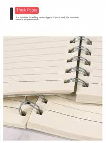 1pc 80 Pages Thick Student Notebook With Simple Design, Available In A5/B5/A4 Sizes And With Horizontal Lines,Wire Bound Modern Portable Notebook - White - View 9