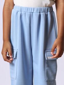 SUMWON 儿童运动慢跑运动裤，带大口袋、松紧袖口、舒适混纺面料，非常适合学校运动玩耍（3 条装） - 彩色 - 查看 6