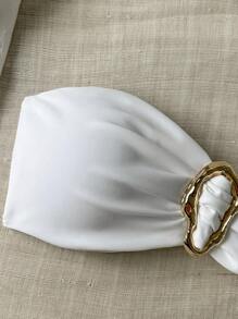 Swim Basics Women's Solid Color Strapless Metal Ornament Sexy One-Piece Bikini Top, Suitable For Spring Break For Summer Beach Vacation - White - View 3