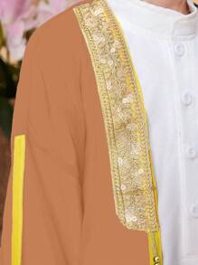 SHEIN 2pcs Set: Long Sleeve Cardigan Jacket & Simple Fashionable Dress, Suitable For Summer - Multicolor - View 3