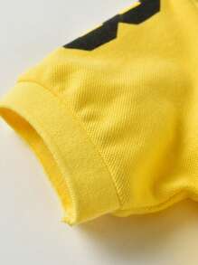 SHEIN Young Boy Dinosaur Embroidery Polo Shirt,Holiday,Summer,Travel