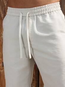 Manfinity RSRT Quần short Bermuda ống đứng rộng rãi bằng vải Jacquard có họa tiết, quần short thường ngày và thời trang - Màu be - Xem 4