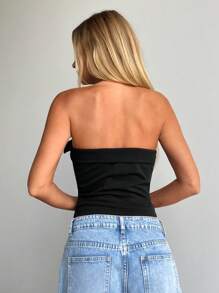 Aloruh Women's Sexy Silver Metal Decor Bustier Concert Women Rave Festival Women Summer Tops Summer - Multicolor - View 4
