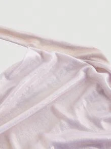 SHEIN MOD 大码女式纯色 V 领短裙，适合各种场合、派对礼服 - 白色 - 查看 4