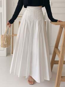 Livesso 女士白色半身裙，四季皆宜 - 白色 - 查看 9