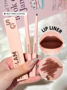 SHEGLAM So Lippy Lip Liner-But First,Coffee Creamy Matte Lip Liner Pencil High Pigment Not Easy To Fade Silky Smooth Matte Contour Tint Lip Makeup Brand Beauty Makeup Face Paint Cosmetic For Women Girls Perfect For Fall Winter Ideal For Y2K Fancy Fashion Suitable For Birthday Christmas Present Party Ready Best Color