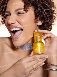 SHEGLAM HAIR 24K Glow 高光澤定型精華液 - 50ml/1.69 FlOz，24K 黃金 10 合 1 護髮日常精華液，用杏仁油和澳洲堅果油軟化頭髮，減少毛躁和損傷，增加光澤 -24KK 輕如空氣，光澤如金發，細膩香水味，適合所有香水味，適合所有香水味 生日 禮物 假期 粉紅色的 氛圍 化妝品 旅行 學校 節慶 玫瑰 展示 女孩 魅力 護髮 母親節 想要 時尚 銳舞派對 - 無色 - 查看 9