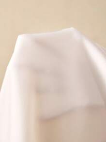 Poéselle Women's Elegant Solid Color A-Line Waist Fit Midi Dress - White - View 8