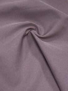 Chiquease Women's Elegant Commuting Color Contrast Tie Neck Off Shoulder Ruffle Blouse - Purple - View 7