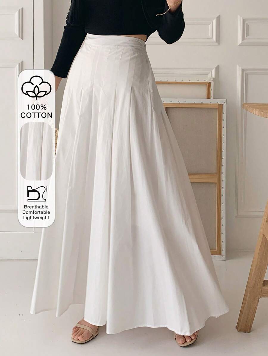 Livesso 女士白色半身裙，四季皆宜 - 白色 - 查看 1