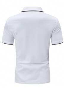 Manfinity Homme 男士休闲撞色条纹短袖 Polo 衫