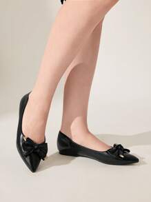 CUCCOO CHICEST Women Flat Shoes, Simple & Fashionable, Suitable For Casual Daily Wear Spring Shoes Spring Break Easter - Black - View 2