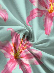 Soleia 女士花卉印花不对称下摆无袖休闲上衣