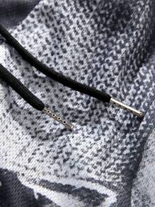 ROMWE MEN Street Life Quần short 2 trong 1 in họa tiết đường phố Y2K dành cho nam, trang phục thể thao thường ngày phù hợp cho mùa xuân và mùa hè - Xám - Xem 6