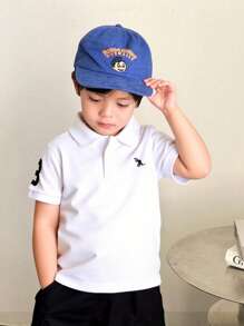 SHEIN 兒童恐龍刺繡短袖polo衫