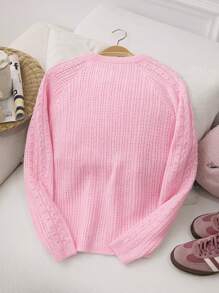 EURMUSE Strickpullover Damen Rosa – Cable Knit Sweater Mit Ajour Muster, Cozy Knitwear #RomantischeOutfits #NeueHerbstmode #BrunchBereit,Jumper,Cream Jumper,Jumpers For Women,Jumpers,Black Jumper,Womens Jumper,White Jumper,Women's Jumper,Women's Jumpers,Winter Clothes - Pink - View 2