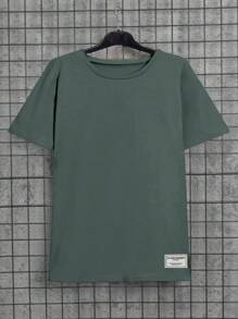 SHEIN Cottnline 100%Cotton Men 3pcs Pack Label Detailed Regular T-Shirt - Multicolor - View 5