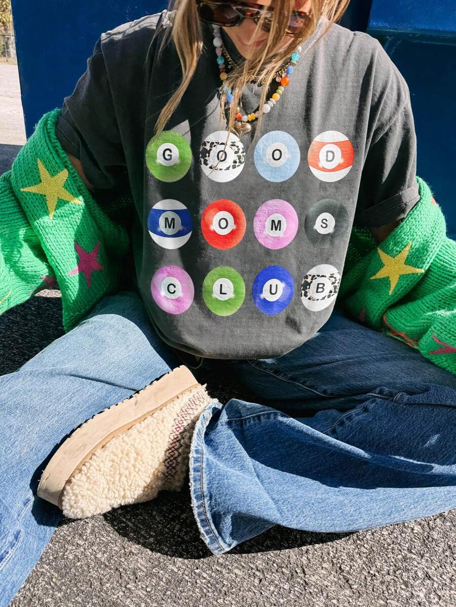 INAWLY Geometric Pattern Casual Short Sleeve T-Shirt, Suitable For Everyday Wear - Dark Grey - View 1