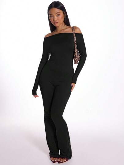 MUSERA Off The Shoulder Flared Jumpsuit Elegant Prom Graduation Birthday Wedding Guest Spring Summer Vacation Night Out Winter Casual Everyday Sexy Chic Valentines