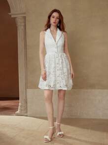 MOTF PREMIUM 蕾丝纽扣连衣裙 - 白色 - 查看 5