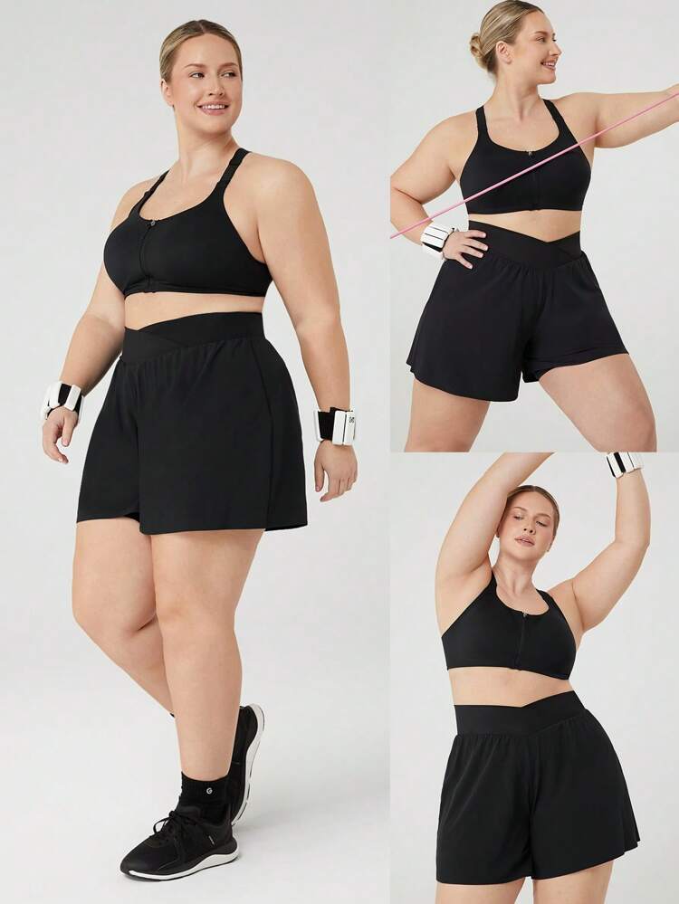 Short de crossover grande taille VitalSwift avec poches latérales intégrées, séchage rapide, idéal pour les entraînements, la course et les activités.