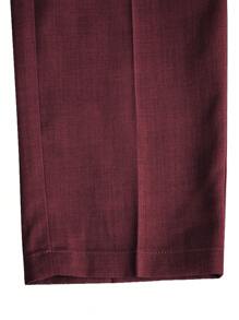 Calvornis Men's Casual/Formal Solid Color Tapered Suit Pants - Burgundy - View 4