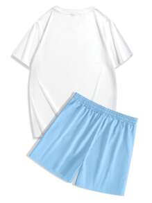 Manfinity LEGND Men's T-Shirt And Shorts Set, Casual Fashion, Suitable For Summer - Multicolor - View 3