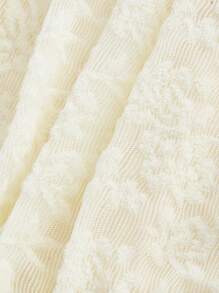 SHEIN MOD 杏色蕾丝修身针织裙，适合音乐节 - 杏色 - 查看 3