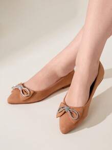 CUCCOO CHICEST Damskie buty typu casual z płaskim noskiem i kokardą