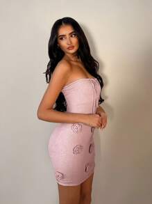 SHEIN BAE Women Sexy Minimalist Summer Dress - Pink - View 4