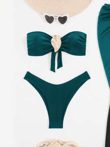 Swim Oasis 3 件套春假海滩女士服装：吊带泳装、透视长裙、优雅性感露背配饰，非常适合度假、夏季 - 水鴨藍 - 查看 5